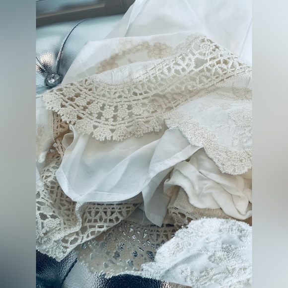 Women's White Lace Trim Shorts - Picture 3 of 14